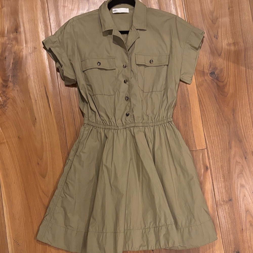 Tory Burch Khaki Button-Up Shirt Dress size 4 in great condition